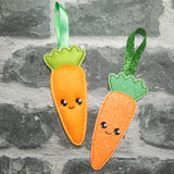 Cute Kawaii Carrot hanging decoration , with both eyes open 4 x 4