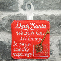 In the Hoop Santa's Magic Key Pocket Hanging Decoration 4x4 Embroidery Design