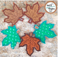 Autumn Leaves Leaf, in the hoop banner add on or ornament 4 inch and 3 inch