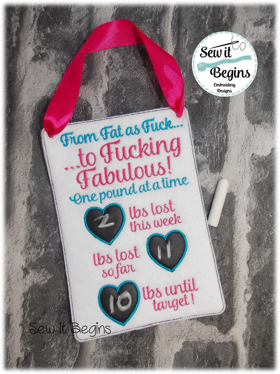 Chalkboard Weight Loss Progress Sign 10x5 Inch Weight Loss Tracker ...