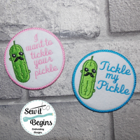 Tickle My Pickle and I Want To Tickle Your Pickle Badge 3 inch Patch Design