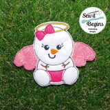 Snow Baby Angels Boy and Girl Christmas Hanging Decorations (Set of 2) 4x4