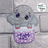 Pocket Love Babies 5x7 Elephant Hanger or Gift card Holder