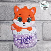 Pocket Love Babies 5x7 Fox Hanger or Gift card Holder