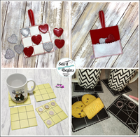 Valentine's Day Tic Tac Toe Game with Coasters too  ITH 4x4