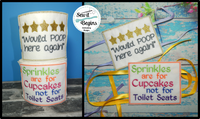 Sprinkles are for Cupcakes & 5 star Poop Toilet Roll Wraps Set of 2