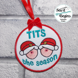 Mature Tits the Season Cheeky Boobies Christmas Decoration 4x4