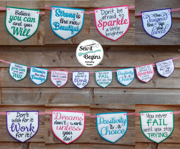 Inspirational Girl Power Quotes Banner 4x4 8 designs included