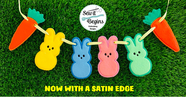 Peeps and Carrots Banner with Full Satin Edges 4x4 and 5x7