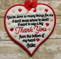 A Big Thank You 4" Heart Hanging Decoration