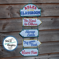 Classroom Rules Teacher Arrow Direction Signs with 5 separate designs 5x7