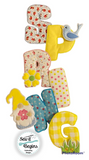 Spring Padded Letter Alphabet Banner 5x7 with Add On Decorations - Digital Download