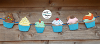 Cupcakes Garland Bunting Flags with 6 separate designs
