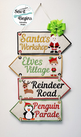 Traditional Christmas Direction Signs with 4 separate designs