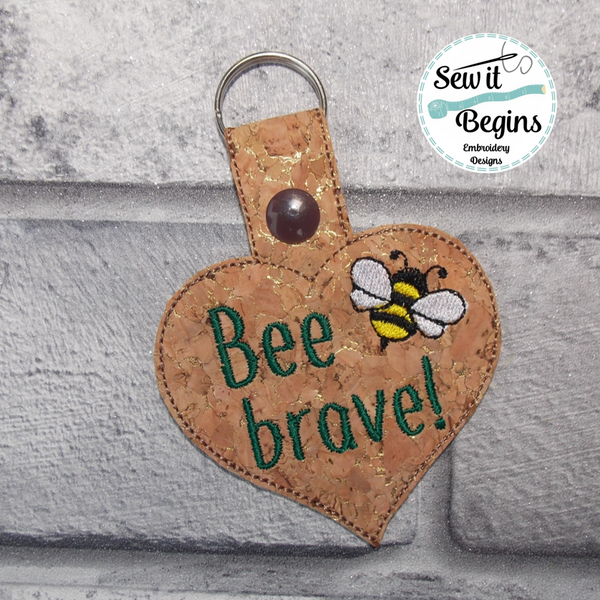 Bee Shape Key Positive Bees Heart Shaped Snap Tab Key Ring Fob Set 5 designs – Sew it ...
