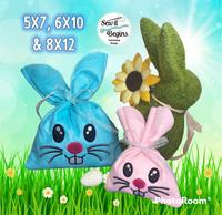 Simple Bunny Bag with Tie Ears and Tag ITH Designs Set of 3 - Digital Download