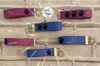 3 x Paw Print Pet Key Fobs, Wrist Strap for larger hoops