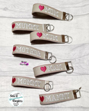Set of 7 Mothers Day Key Fobs, Wrist Strap for larger hoops