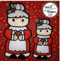 Kawaii Christmas Characters Banner/Wreath Large Felties Set 4x4 and 5x7 (8 Designs)