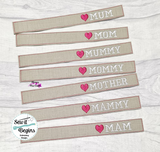 Set of 7 Mothers Day Key Fobs, Wrist Strap for larger hoops