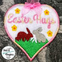 Easter Hug Token and Hanging Decoration with Cute Bunnies