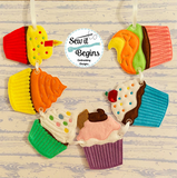 Cupcakes Garland Bunting Flags with 6 separate designs