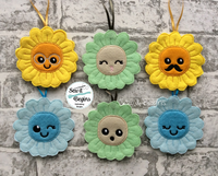 Happy Sun Flowers Set 4x4 Hangers with 6 separate designs