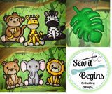 Jungle Animals Banner, Garland with Jungle Leaf 7 designs included - Digital Download