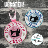 Star Stitcher Award 3 inch Badge and 4 inch Hanger (2 designs) - Digital Download