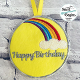 Happy Birthday Rainbow Medal, Hanger and Badge Set 3 Designs