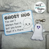 Pocket Pal Hug Me Ghost Eyelet Keyring Key Fob Design