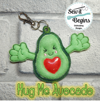 Pocket Pal Hug Me Avocado Eyelet Keyring Key Fob Design