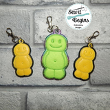 Jelly Bob Babies In the Hoop Key Fobs Keyring Design 2 Sizes