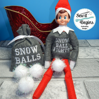 Elf Sized Snowball Play Set, for all 12" dolls In The Hoop (5x7)