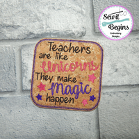 Teacher Influence and Unicorns Coasters (set of 2)