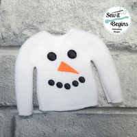Cute Snow Man Face In The Hoop Elf sized Jumper Sweater