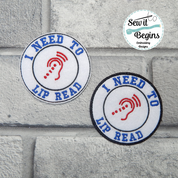 I Need To Read Lips Pin Badge, Medal and Patch Designs (set of 3)