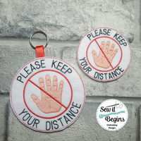Please Keep Your Distance Patch, Hanger and Badge (All 4x4)