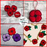 Poppy Hanger, Felties and Brooches (in 3 sizes)