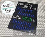 Be your own Secret Santa, Buying Online Embroidery Design 5x7 and 4x4 size