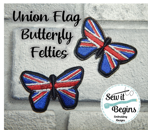 Union Flag UK Butterfly Feltie Design