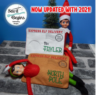 Elf Arrival and Departure Envelopes (set of 2) 5x7 & 8 inch - Digital Download
