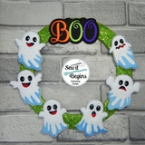 Happy Boo Ghosts Garland and Hanger Set with 8 separate designs
