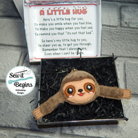 Pocket Pal Hug Me ‘Doff the Sloth’ Eyelet Keyring Key Fob ITH Design