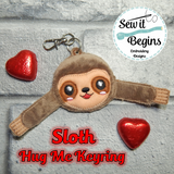 Pocket Pal Hug Me ‘Doff the Sloth’ Eyelet Keyring Key Fob ITH Design