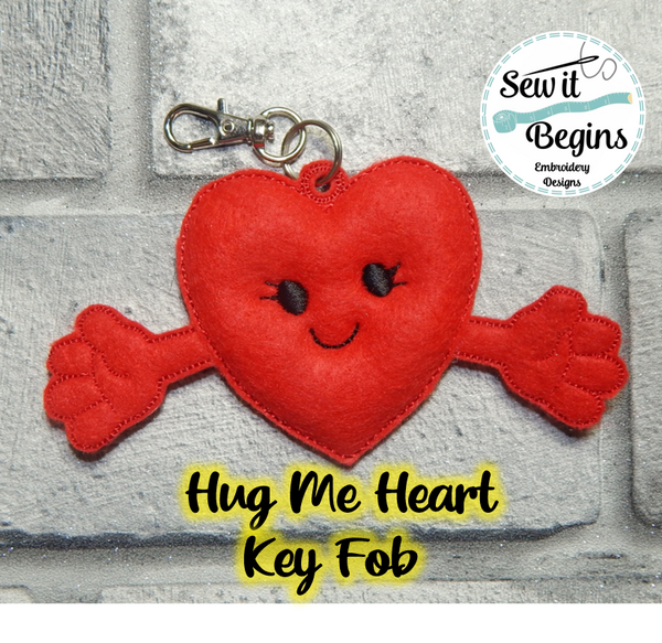 Pocket Pal Hug Me Heart Eyelet Keyring Key Fob Design