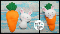 Bunny in Carrot Bed ITH Stuffie (4x4 & 5x7)