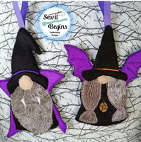 Witch and Vampire Gnomes Hanging Decorations (Set of 2) 5x7