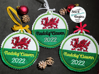 Nadolig Llawen Welsh Christmas Hanging Decorations Set of 2 - Digital Download