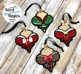 Christmas Burlesque Basques Hanging Decorations (Set of 4)